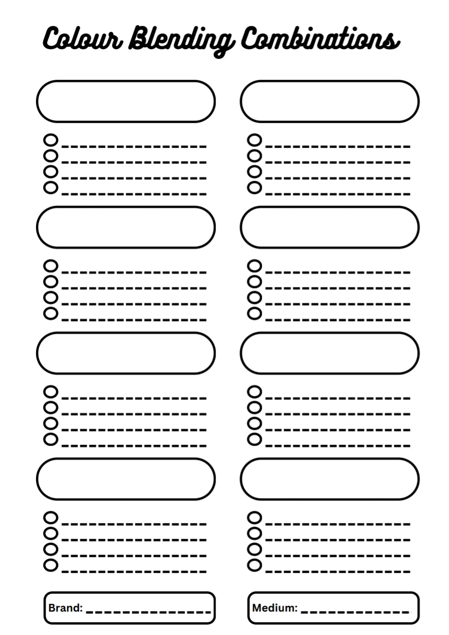 Colour Blending Combinations Chart