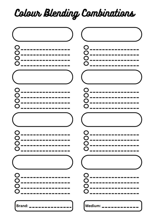 Colour Blending Combinations Chart
