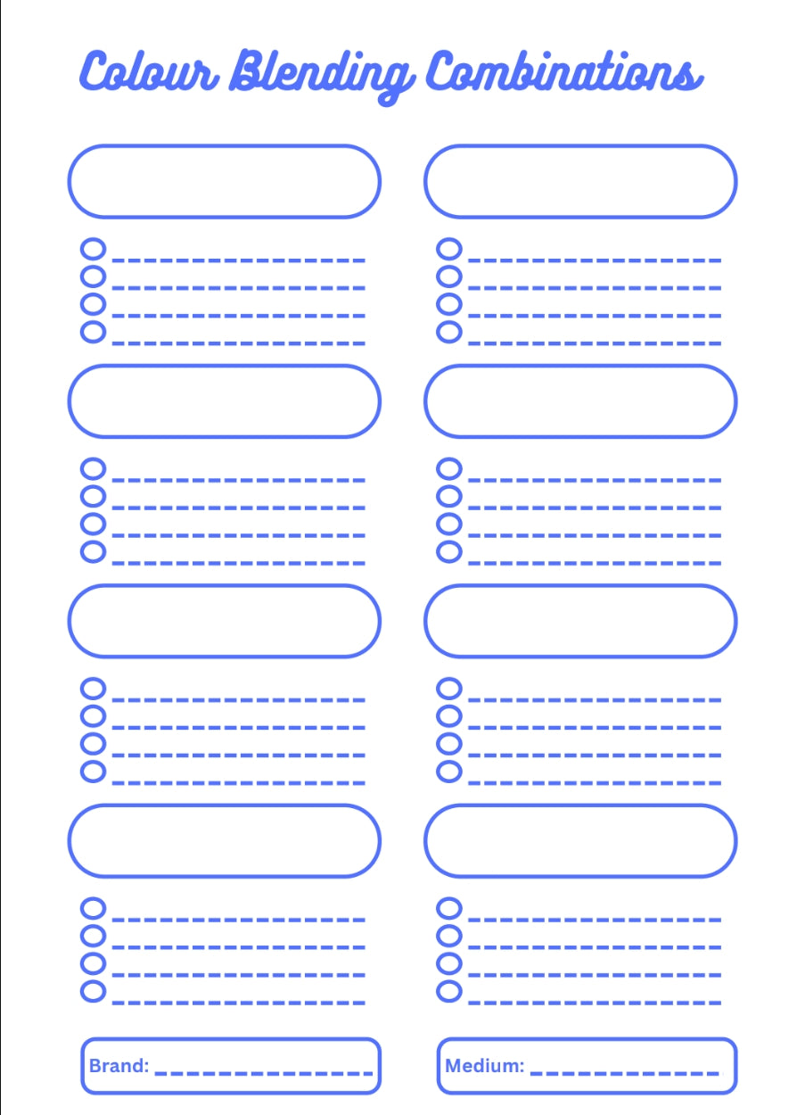 Colour Blending Combinations Chart